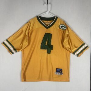 Vintage NFL Players Green Bay Packers Brett Favre #4 Jersey Mens XL Yellow S/S